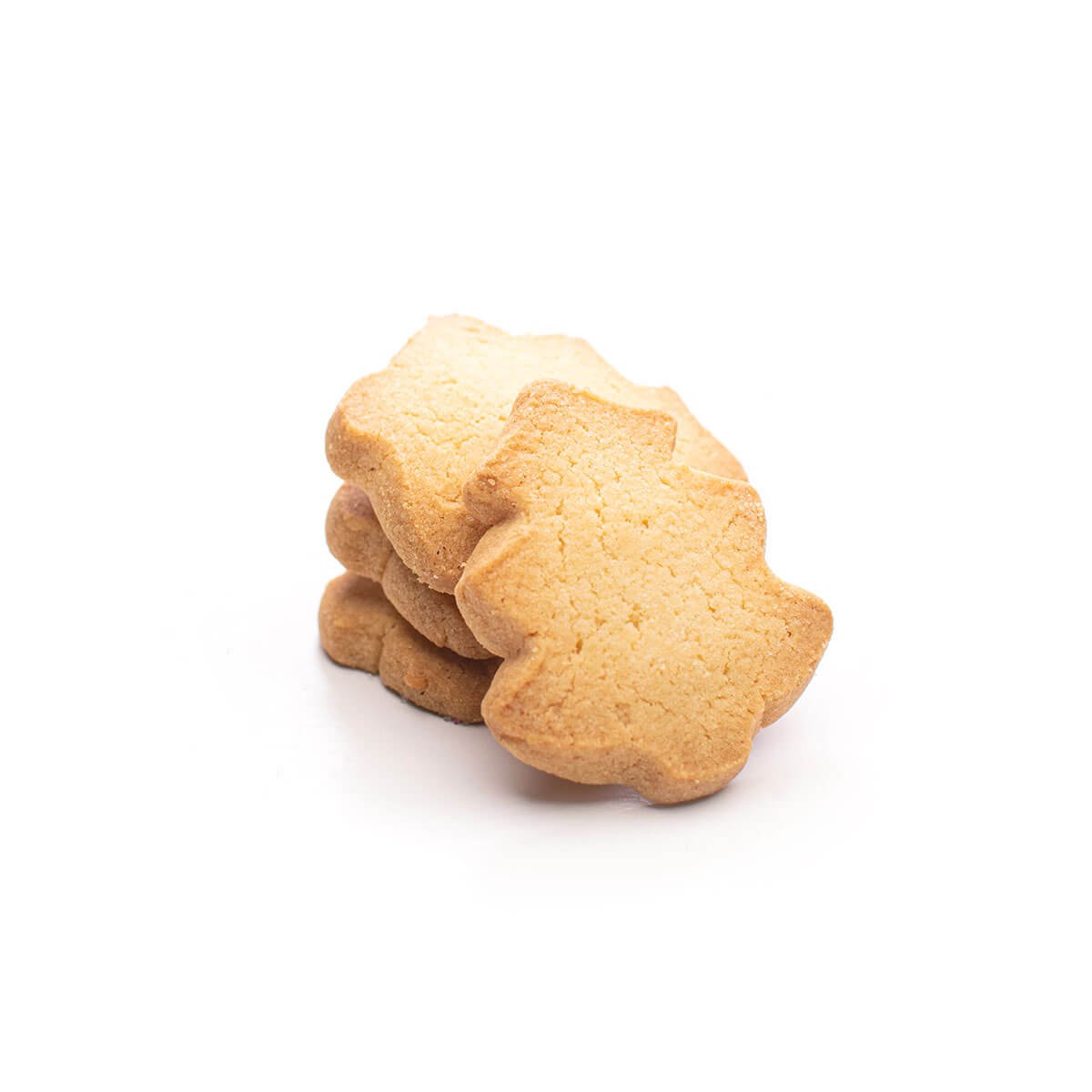 A buttery cookie with a Christmas tree shape.